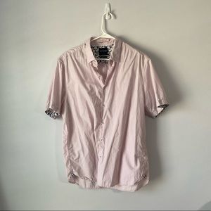 Denim and Flower Short Sleeve Sleeve Button Down Slim Fit XL